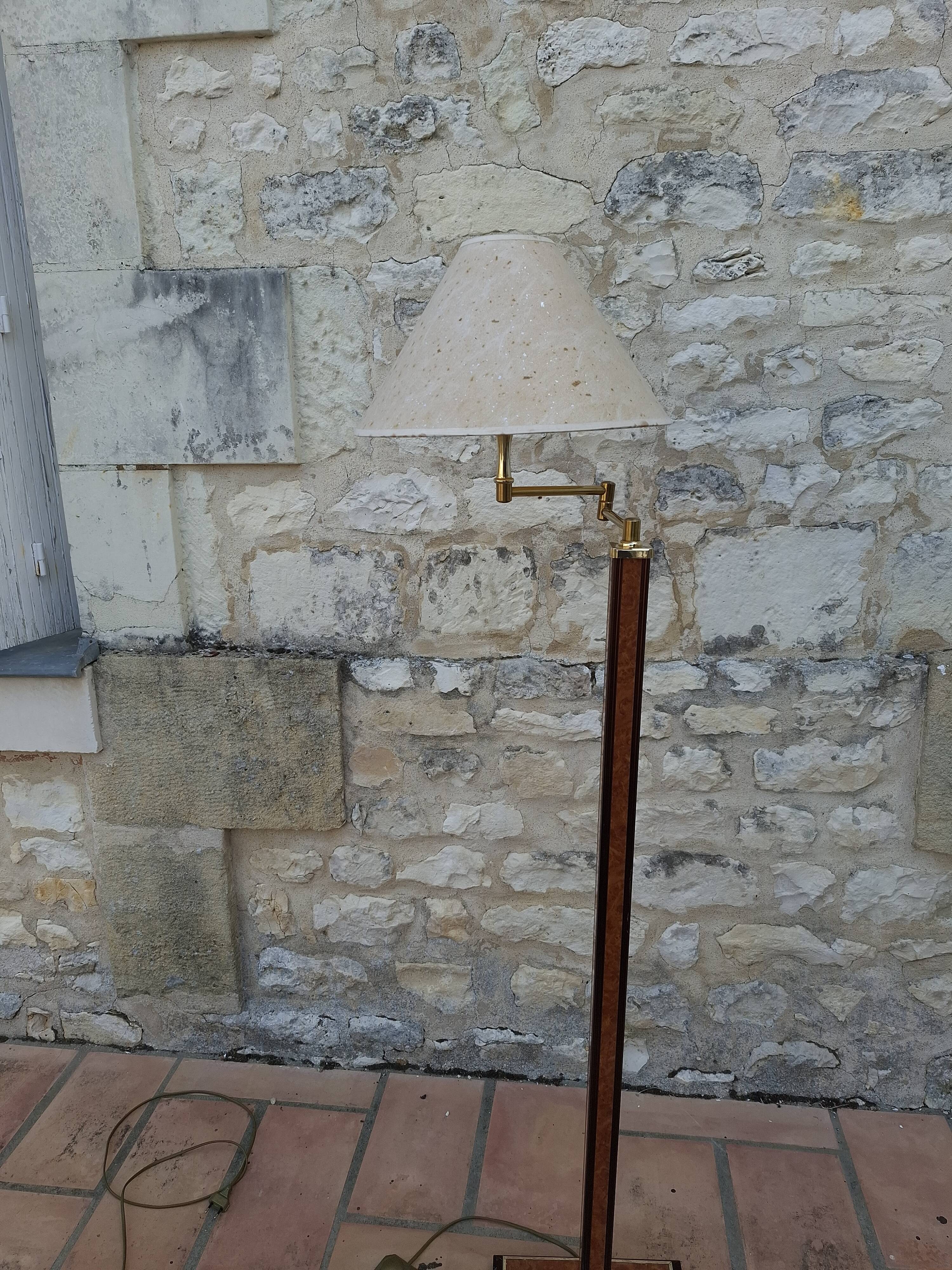 Floor lamp, vintage 80's reading light in elm burrier style, designed by robert de schuytener