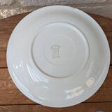 Round serving dish with hand-painted yellow flowers in ceramic TC Italy.