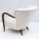 Malatesta and Masson Art Déco Style Italian Walnut and Bouclé Armchair, 50