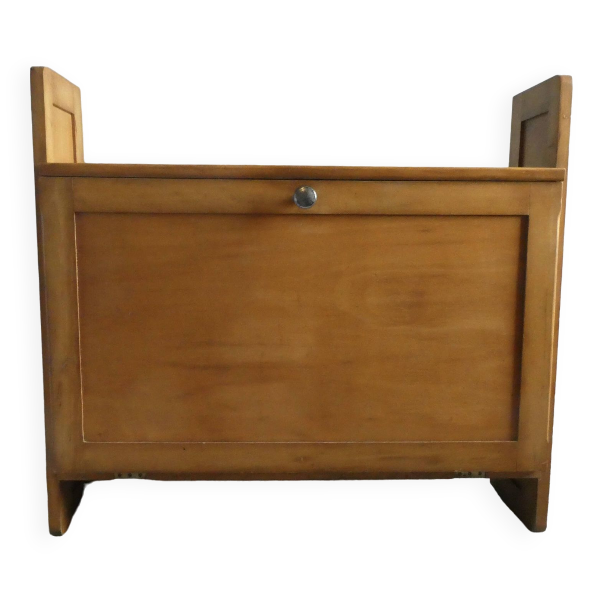 Light wood wall-mounted secretary from the 60s
