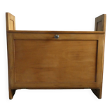Light wood wall-mounted secretary from the 60s