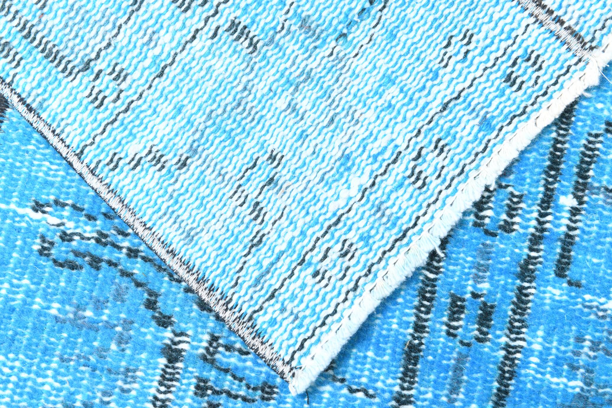 2x9 Vintage Light Blue Kitchen Runner Rug, 65x276Cm