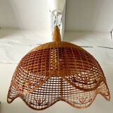 Vintage wicker flower pendant light