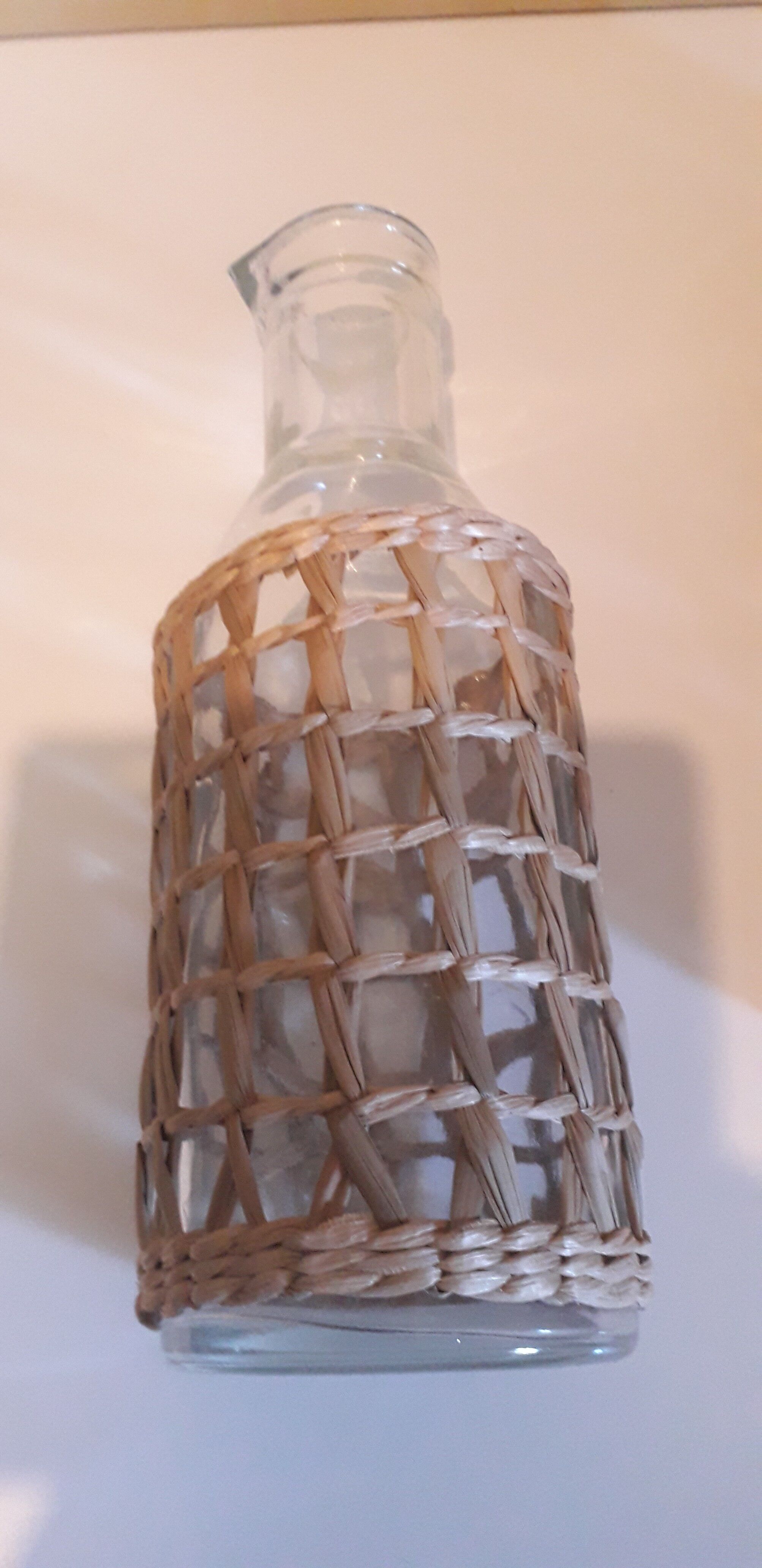 Orangeade service of 9 pieces of glass covered with rush