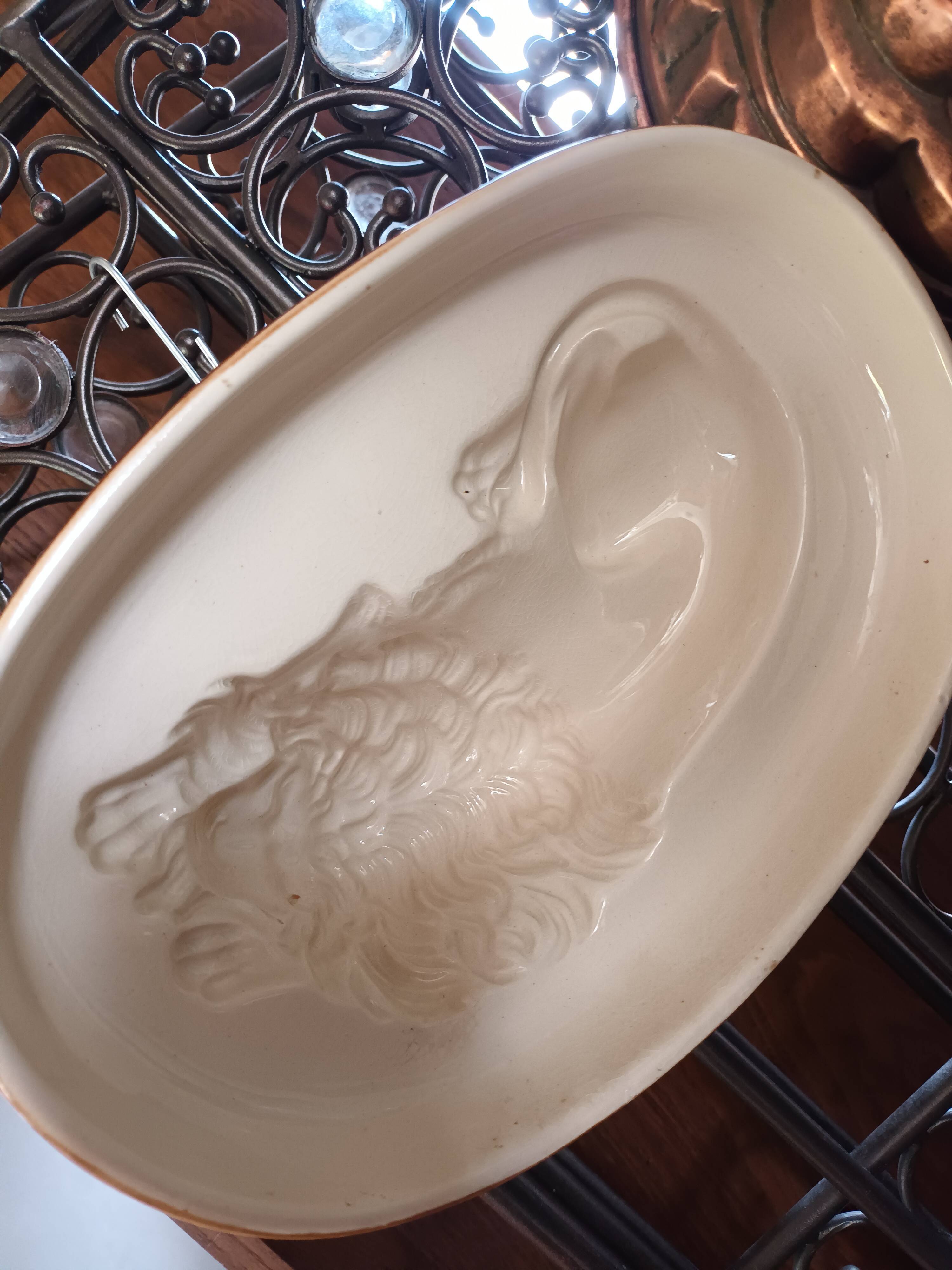 Lion earthenware terrine mold