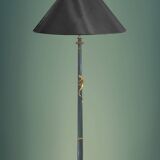 Pied de lampe de parquet en bois sculpté de style étrusque
