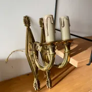 Pair of wall sconces in gilded brass – Louis XVI / neoclassical style