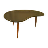 Table basse tripode années 50/60 forme rein Skai noir