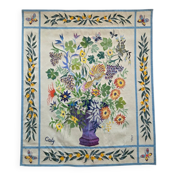 Aubusson tapestry "The Black Trellis" by Odette Caly — Pinto Workshops
