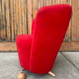 Fauteuil rouge du milieu du siècle