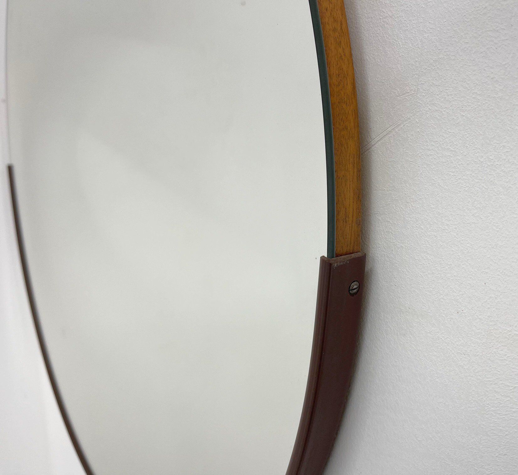 Miroir mural rond du milieu du siècle, Tchécoslovaquie, années 1970