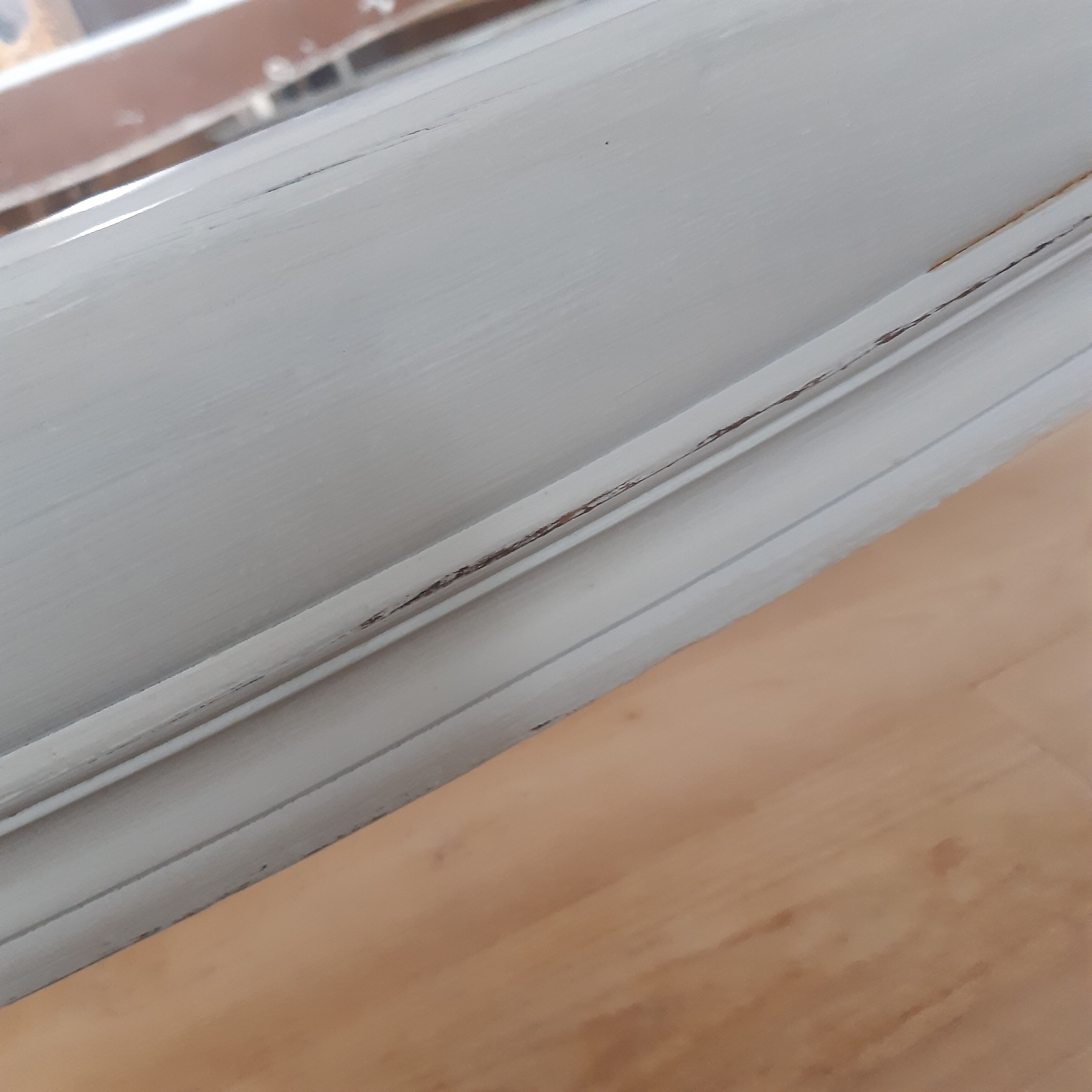 Artisanal double cannage bed, bench, pearl gray patina.