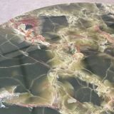 Round dining table in onyx and solid walnut by Osvaldo Borsani, 1950s.