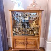 Art Deco walnut glass display case 1930-1940