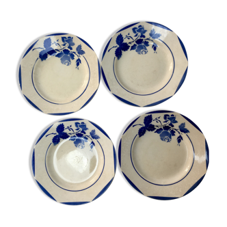 Set of 4 dessert plates Mona porcelain of Gien