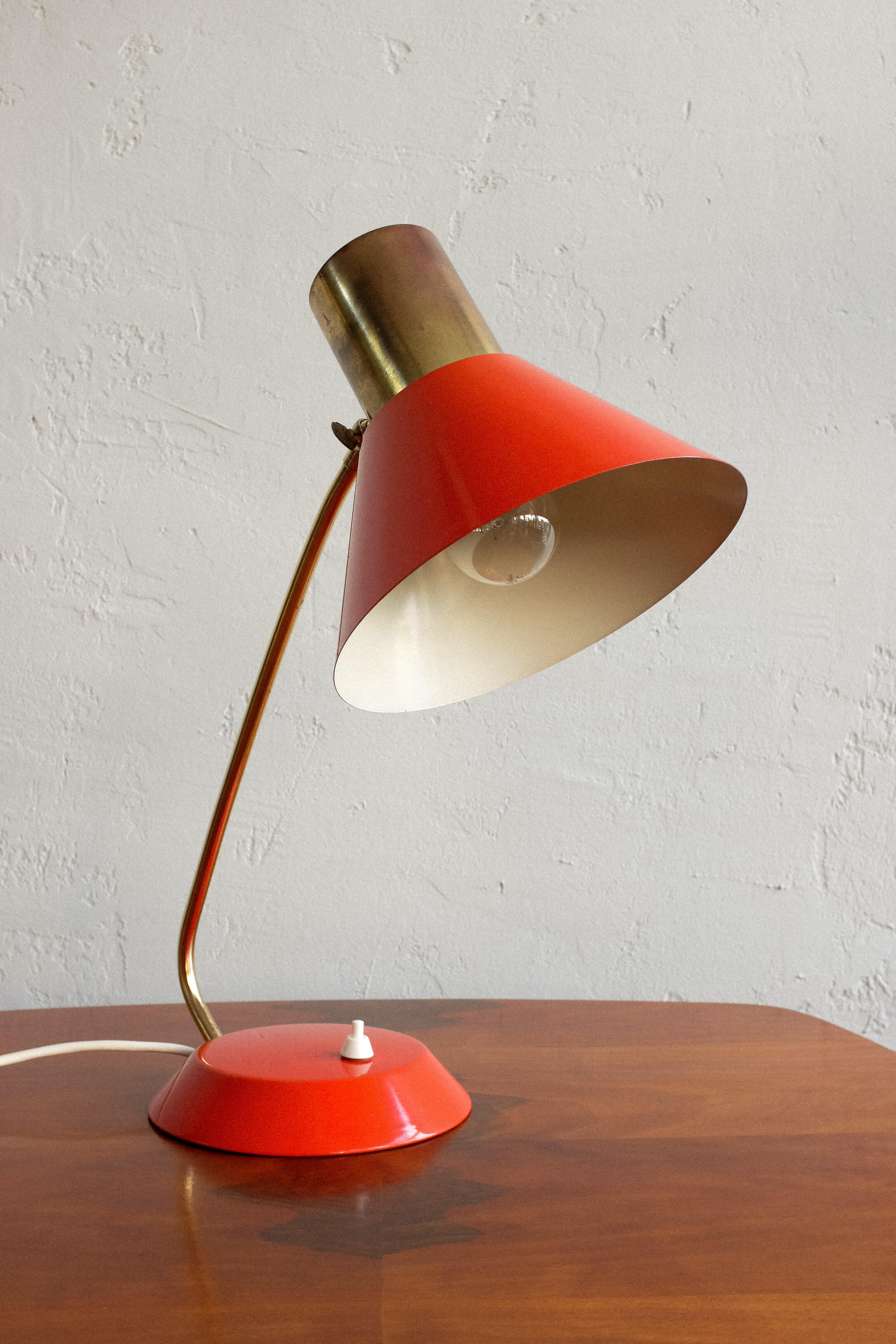 Vintage Red Table Lamp made by AKA Germany, 1960