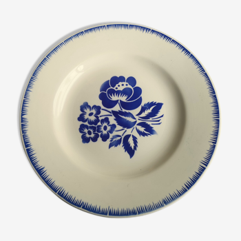 Old round plate in ceramics by Digoin Sarreguemines Model Simone