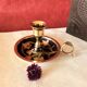Hand candle holder brass partitioned floral decoration