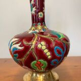 Vase soliflore émaux Longwy ancien