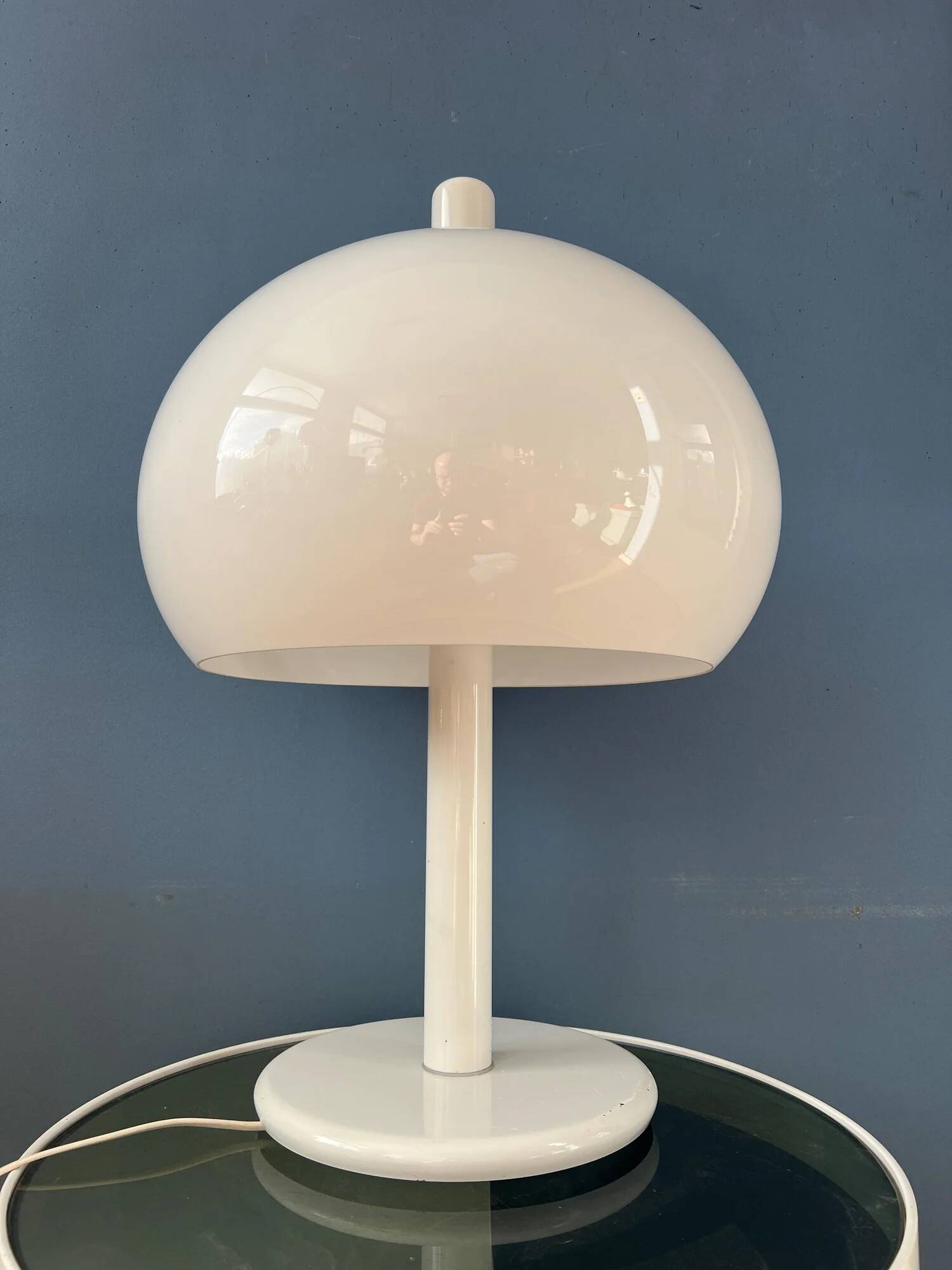 Lampe de table champignon vintage blanche Dijkstra style spatial