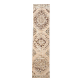 3x13 Persian Cream & Brown Oriental Vintage Runner Rug, 91x392Cm