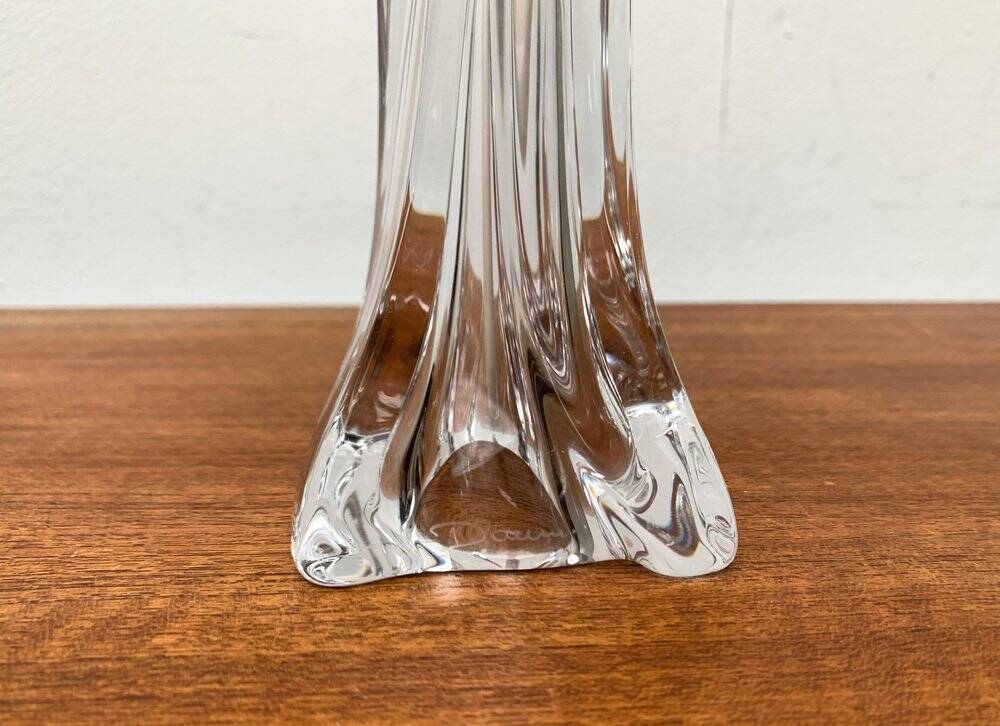 Lampe de table en verre française du milieu du siècle par Daum, années 1960