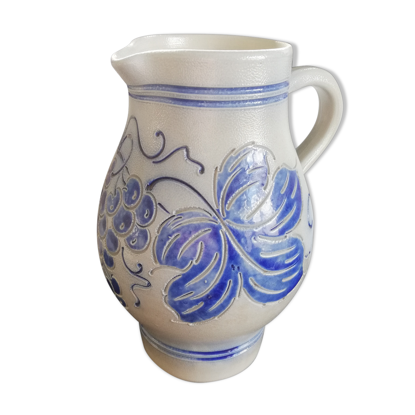 Pitcher in grey and blue Alsace sandstone