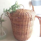 Vintage wicker laundry basket