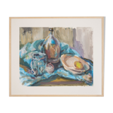 Still Life with a Lemon, Mixed Media on Thick Paper, 93 x 79 cm