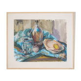 Still Life with a Lemon, Mixed Media on Thick Paper, 93 x 79 cm