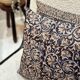 Indian cotton block print cushion with “flower” pattern - indigo blue