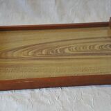 Art Deco mahogany top over glass
