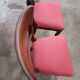 Pair of vintage English mahogany chairs, woven in red