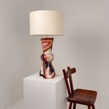 Large XXL ceramic lamp signed HO