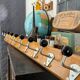 Old school coat rack 10 black ball hooks