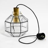 Beautiful rare original 60s  Limburg octagonal glass pendant lamp
