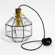 Beautiful rare original 60s  Limburg octagonal glass pendant lamp