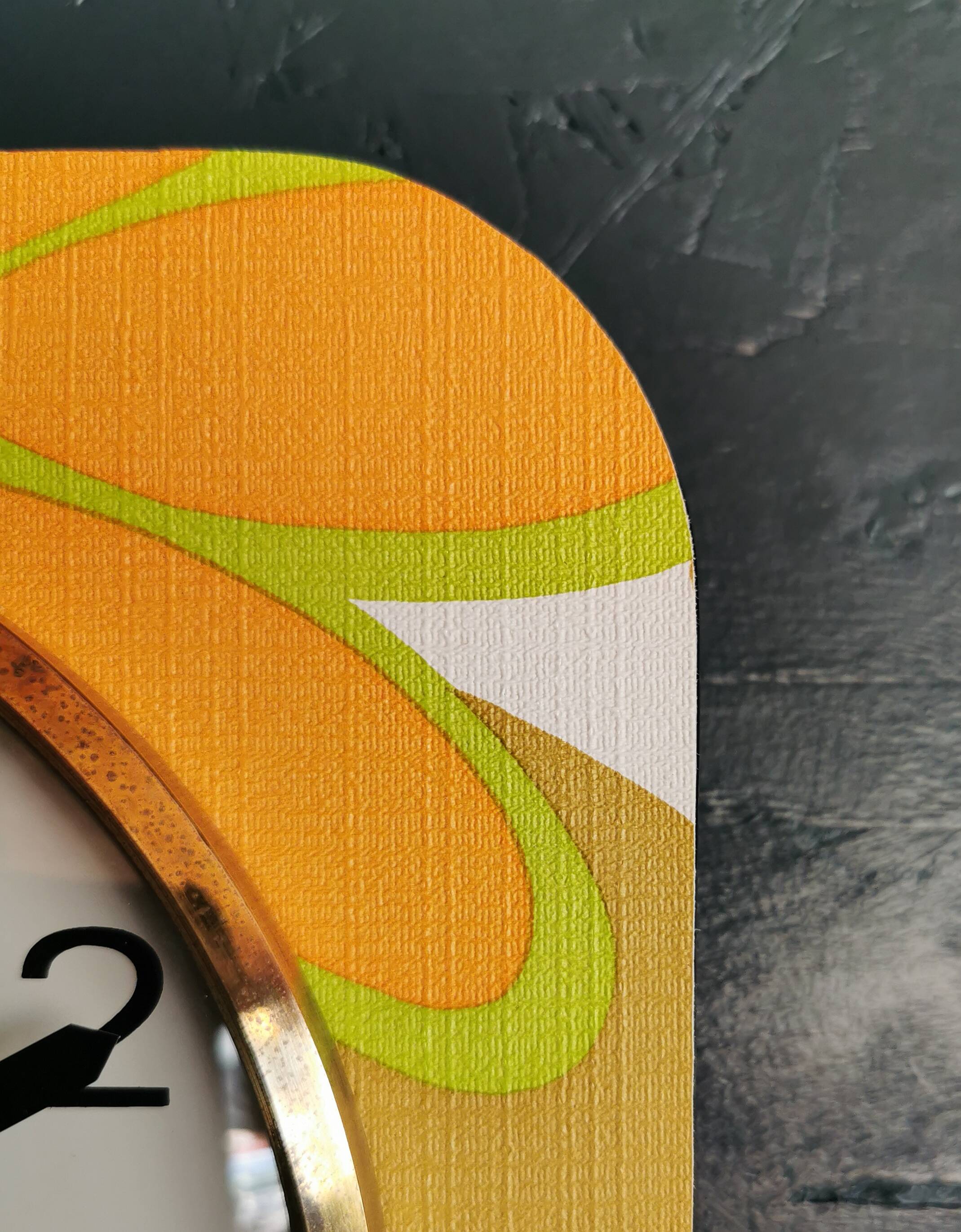 Vintage silent wall pendulum clock from the 60s square "Kiulé flowers"