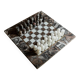 Vintage Marble Chess Set in Grey and Pink Stone – Hand-Carved Pieces, 31x31 cm Board, 1960s Italian Design