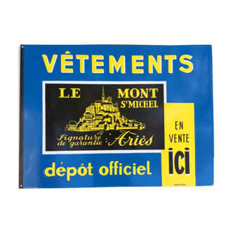 Enamelled plate double face the Mont St-Michel 50s clothes