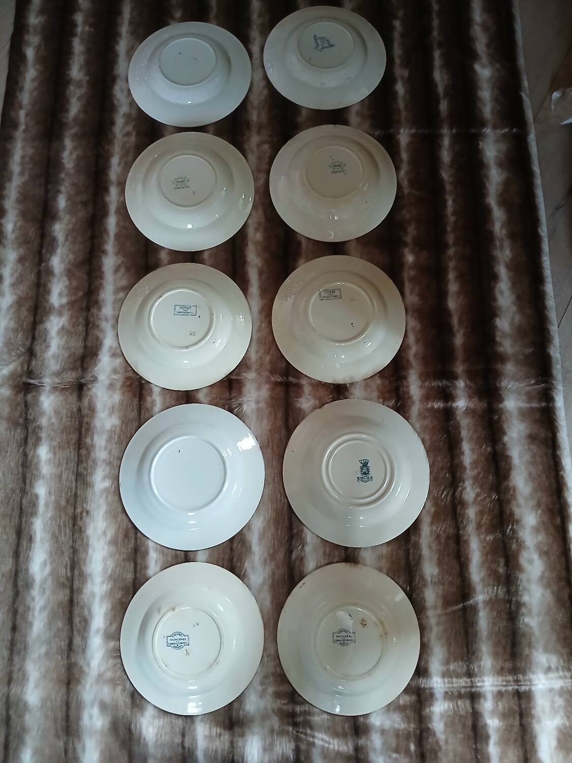 10 antique deep plates in ironstone