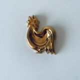 Vintage rooster in gilded ceramic