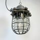 Grey Industrial Cast Iron Cage Pendant Light, 1960s