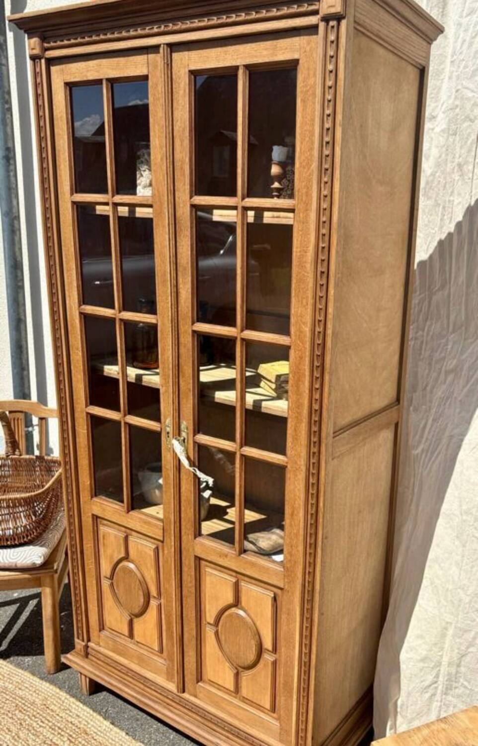 Oak display cabinet