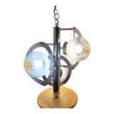 Pendant lamp, chandelier, chrome and Murano glass, Mazzega, Italy, 1960-70
