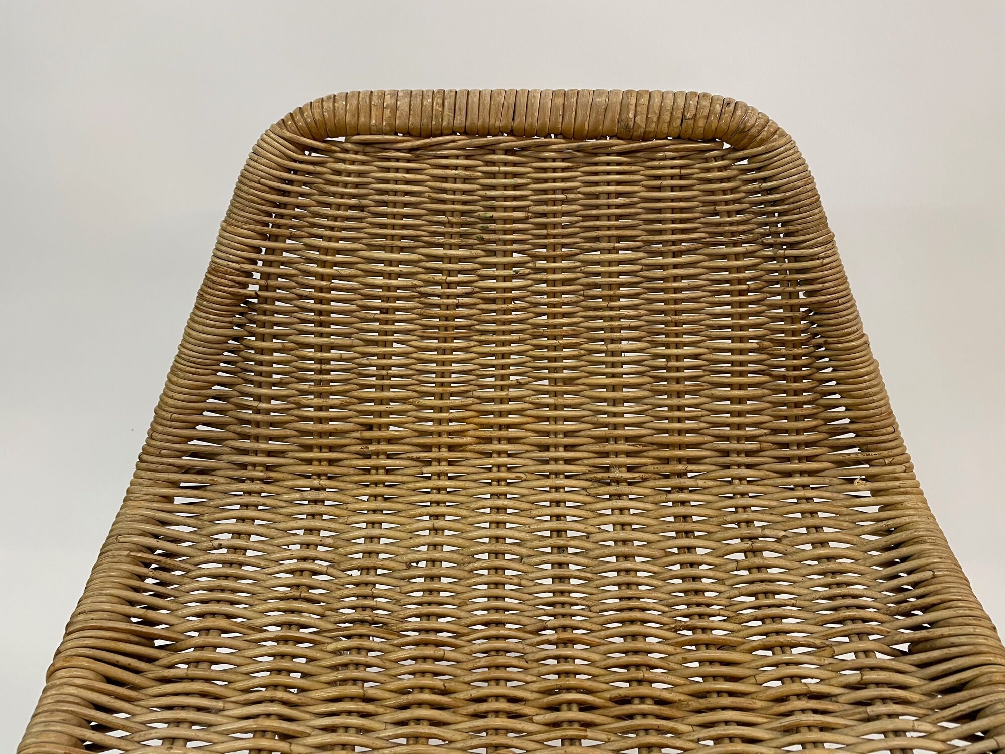 Suite of six vintage bar stools in rattan design Rohe 1960