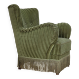 1960s, Danish armchair, original green furniture velour.