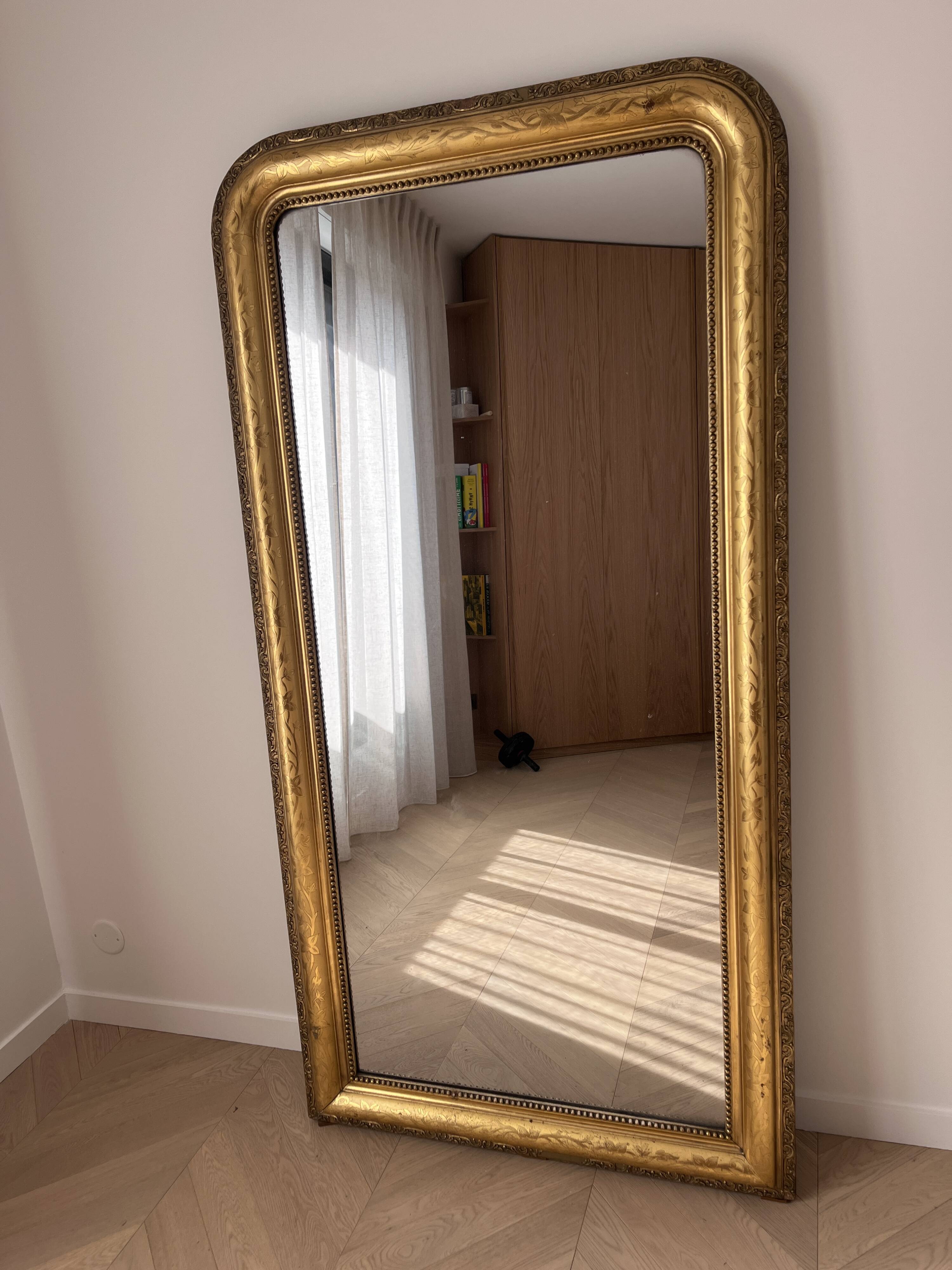 Large gold mirror in Louis-Philippe style – 87 x 172 cm