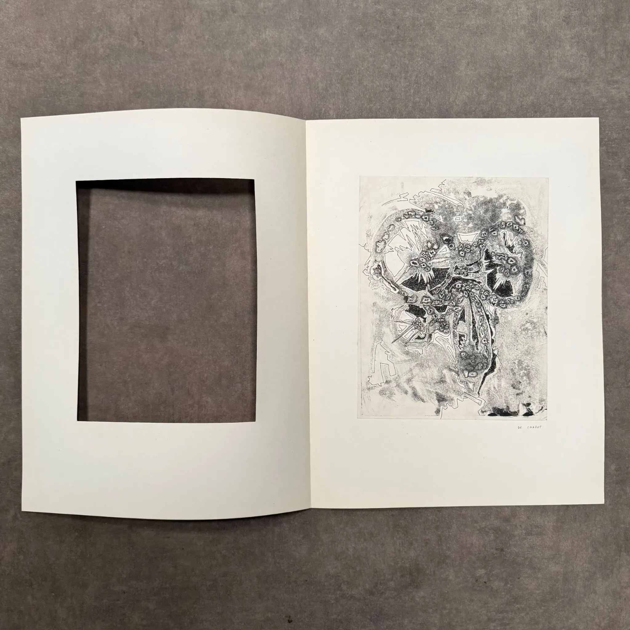 Modern composition drawing 1970 by François de Chabot