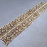 Distressed Turkish Narrow Runner 313x55 cm wool Vintage Tribal Rug